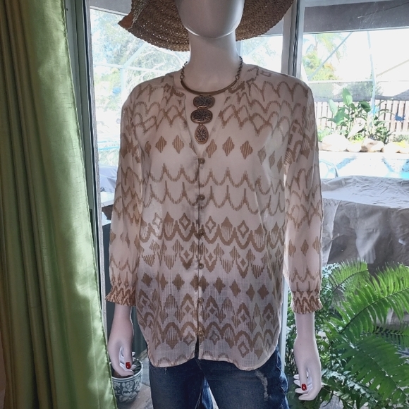 Sonoma Tops - Sonoma Peasant Top in a Cotton/Rayon Blend. NWT.
